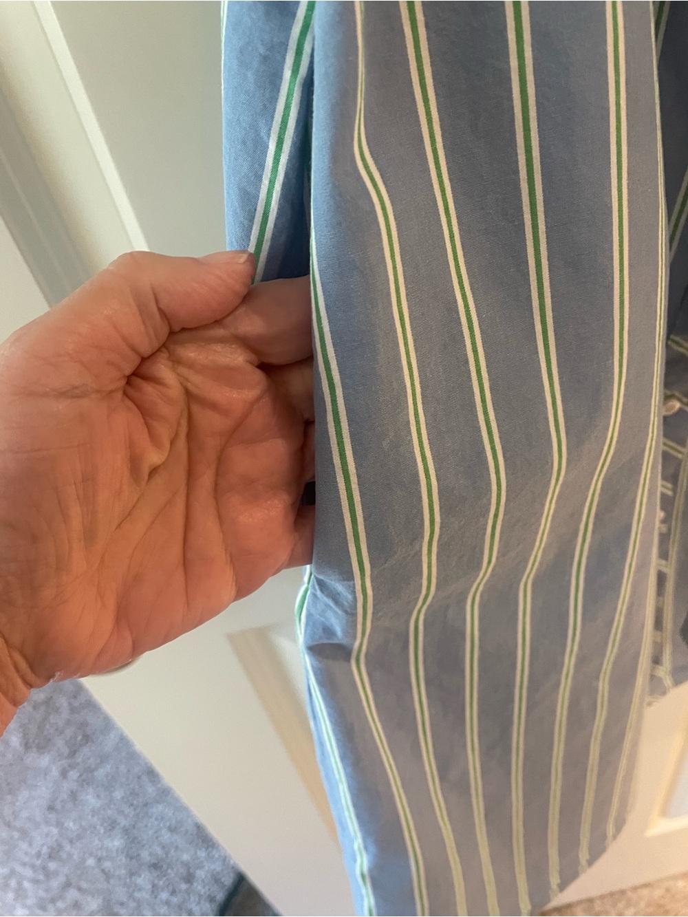Tommy Hilfiger Light Blue and White Striped Sleeveless Shirt Dress - Picture 4 of 4